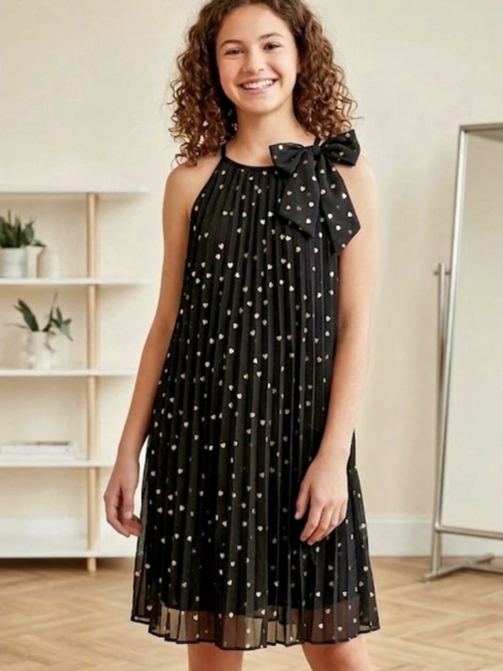 Epic Threads Black & Gold Heart Mini Dress Size XL Like New